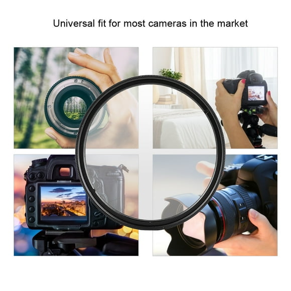 Lens Protection Filter, Lens Filter Camera Lens Protector for DSLR Cameras, Aluminum Optical Glass Universal Fit Camera Filters Accessories