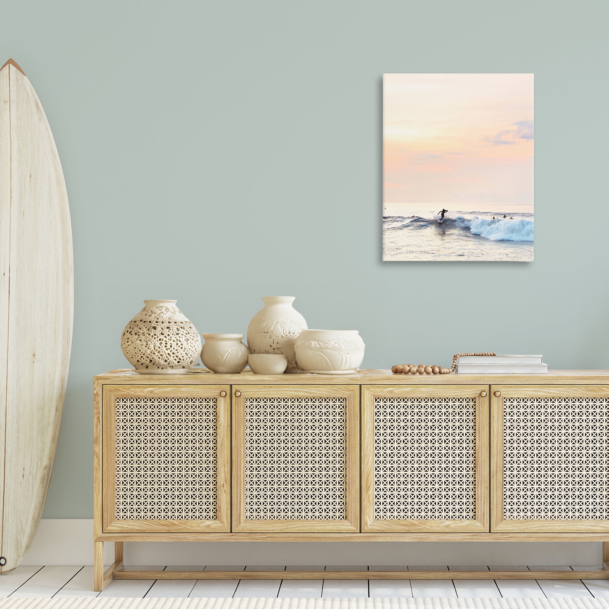 Stupell Industries Sunset Surfer Landscape Coastal Photography Gallery Wrapped Canvas Art Print Wall Art, 24 x 30