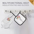 thumbnail image 4 of Yayeee Oven Mitts and Pot Holder Set of 2 Heat Resistant Kitchen Gloves Baking Hot Pad, Colorful Flower, 4 of 5