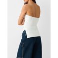 thumbnail image 3 of Gupgi Women's Tube Tops Slim Solid Color Bandeau Side Ruched Split Off Shoulder Backless Sleeveless Tops, 3 of 7
