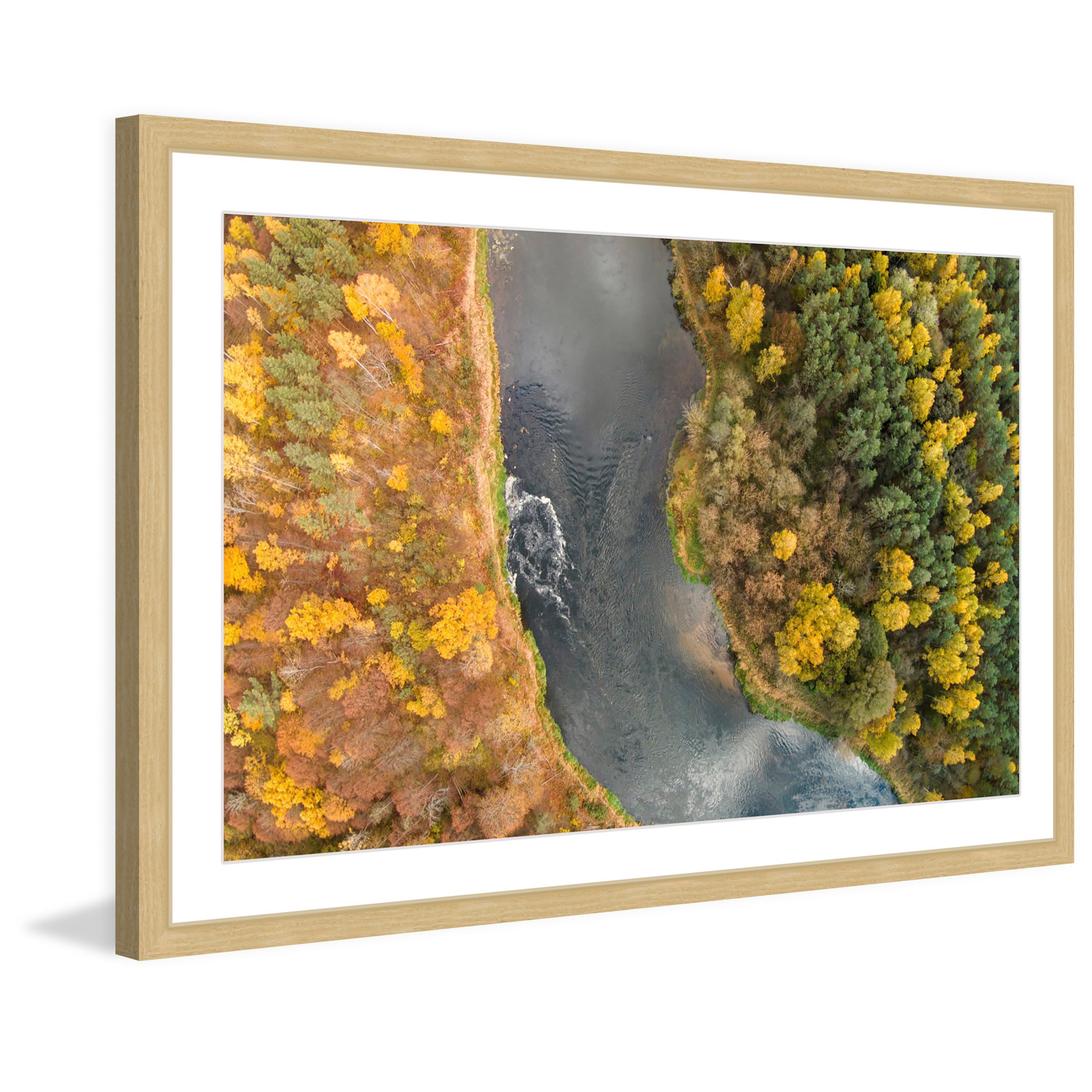 Marmont Hill "Lazy River" By Karolis Janulis Framed Painting Art Print, 36.0" x 1.5"
