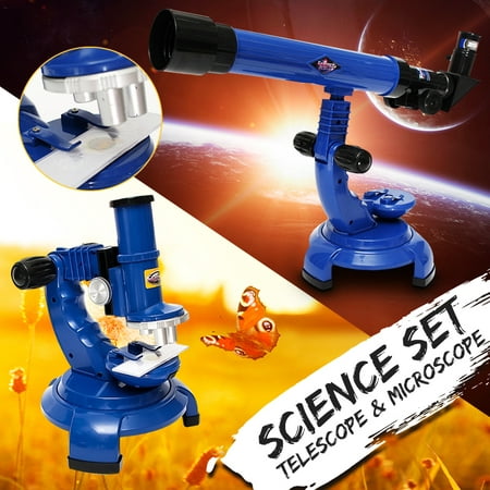 Educational Intelligence Toys Astronomical 20X 30X 40X Telescope & 100X 200X 450X Microscope Student Child Gift Learn Science Nature Educational School Home (Best Science Gifts For Kids)