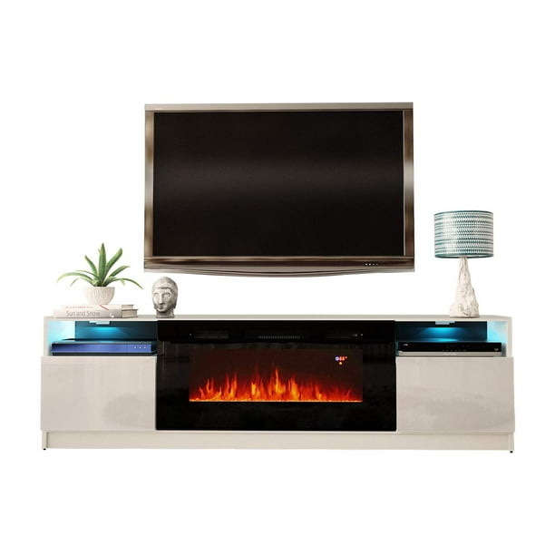 Electric Fireplace Modern 79 Tv Stand, Modern Tv Stands With Fireplace