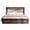 Rustic Gray, variant on Papajet King Farmhouse Bed Frame with 51" Barn Door Headboard, LED Reading Lights, Platform Bed Frame with Wood Slats, Storage Space, Ash White