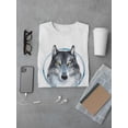 thumbnail image 3 of Cool Watercolor Wolf Sketch T-Shirt Men -Image by Shutterstock, Male Small, 3 of 4