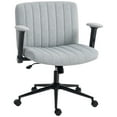 thumbnail image 1 of HOMCOM Criss Cross Chair with Arms, Wheels, Wide Office Chair, Grey, 1 of 10