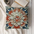 thumbnail image 3 of Ollo0ord Blue Bohemian Pillow Covers Hippie Floral Decorative Indian Ethnic Throw Pillow Covers Cushion Cases for Couch Home White 24x24in, 3 of 5