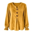 thumbnail image 7 of Women's Solid Velvet Long Sleeve Tops Notched V Neck Loose Tunic Shirts Business Casual Blouses Fall Winter Dressy Tops Daily Outfits Gray, 7 of 7