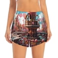 thumbnail image 4 of Lsque fairy-tale-world-with-delicious-candy Printed Women's Running Shorts with Liner Pockets,Elastic Quick Dry Workout Athletic Gym Yoga Shorts,Womens High Waist Shorts-XX-Large, 4 of 9