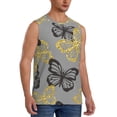thumbnail image 2 of Kdxio Golden Glitter Butterflies for Men's Muscle T-shirt,Sleeveless for Workout Running Athletic Gym Lounge Casual, 2 of 7