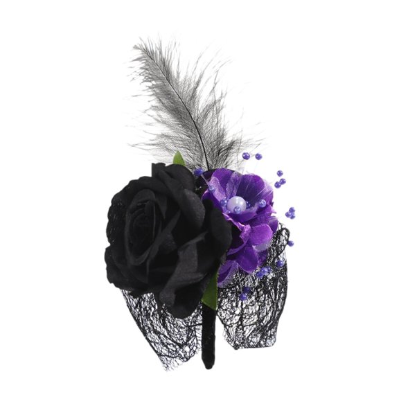 Tachiuwa Artificial Flower Wrist Corsage Bracelet for Anniversary Homecoming Ceremony purple