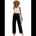 thumbnail image 2 of Pantalones Anchos de Mujer, Talla XXL, Color Negro, 2 of 8