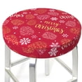 thumbnail image 3 of Fotbe Gold Pinecone Merry Christmas A Stool Covers Round,Waterproof Round Bar Stool Covers Bar Chair Covers Washable Stool Cushion Slipcover for 12-14 Inch Chair-12 inch, 3 of 7