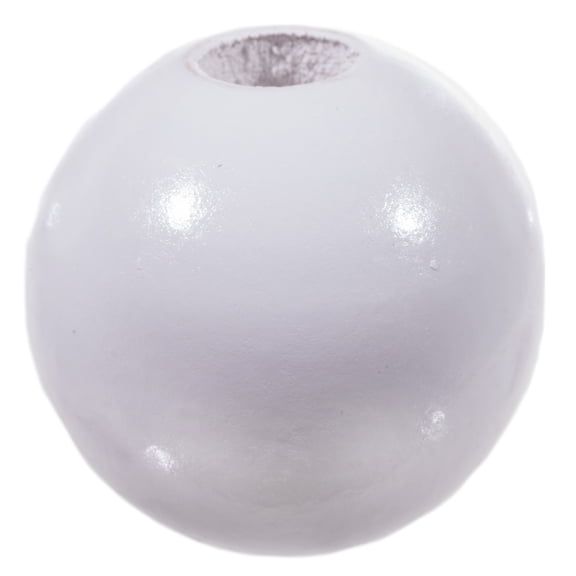 Craft County Round Wooden Beads for DIY Jewelry Making Necklaces & Bracelets or Macrame Crafts - Multiple Sizes & Paint / Stain Options Available