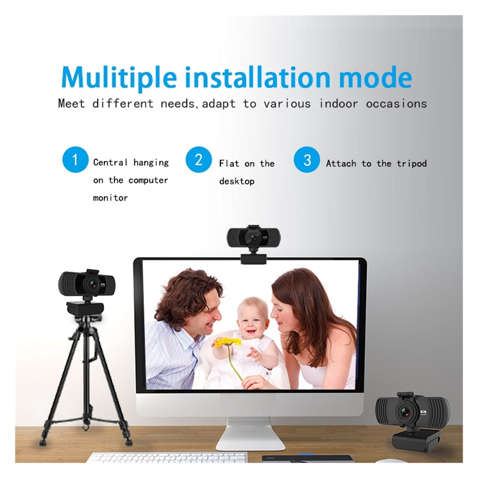 Webcam 1080P Web Cam 2K Full HD Web Camera With Microphone For Computer PC Live Broadcast Conference Work USB Camera Web ,HD Video