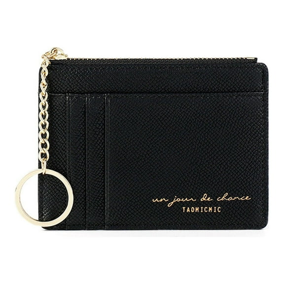 Slim Wallet for Women Leather Small Mini Front Pocket Wallet Credit Card Holder with Zipper Coin Case