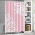 thumbnail image 6 of Shower Curtains for Bathroom-36"x72",Abstract White Coral on Pink Waterproof Bath Curtain Grommet Shower Curtain Set with Hooks, 6 of 9