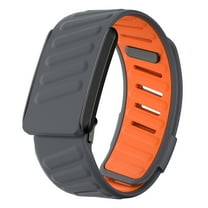 Comfort Durable Silicone Wristband Compatible with Whoop 4.0 Band, Soft Silicone Sports Loop Strap for Men & Women, with U Shapped Connector, Fitness & Activity Tracker Accessories, Dark Gray Orange