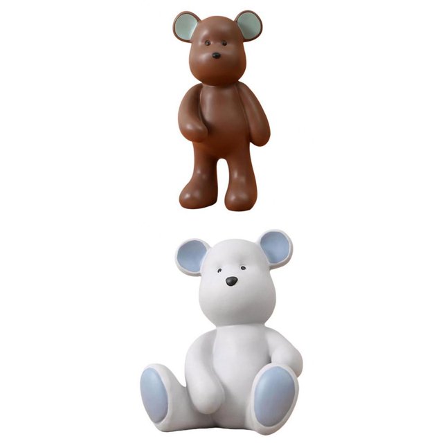 2 de Os Decoración Del Hogar, Manualidades Modernas, Estatuas de , Artesanal Baoblaze Figura de oso de 2 piezas