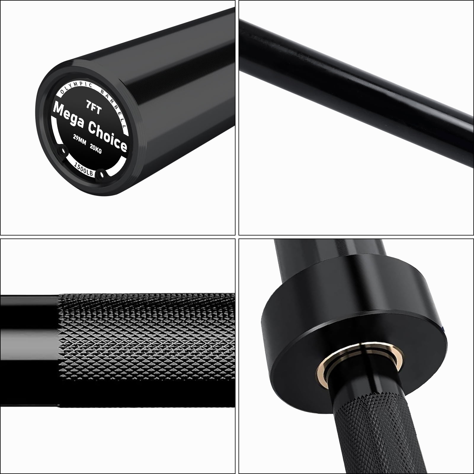 TEQIN Olympics Barbell,Strength Training Bars,1500lb 2-Inch Weight Bar For Bench Press, 7ft Olympics Power Bar 45 Lb,Knurled Grip,Strength Training Weightlifting Squat