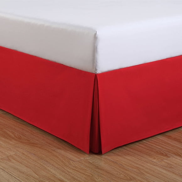Alive Pixels Bed Skirt Red Solid 100 Percent Cotton 1-Pc Bed Skirt with 10 Inch Bed Skirt 200TC (Twin-XL, Red)
