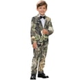 thumbnail image 2 of Xoenoiee Hunting Camo Print Boys' Formal Suit 2 Piece Set Blazer Set Toddler Tuxedos for Wedding, Suits for Teens Boy Dress School Clothes, 5-6 Years, 2 of 7