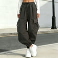 thumbnail image 5 of Bovxnpu Girls Summer Wide Leg Pants Solid Girls Summer Thin Bow Elastic Waist Wide Leg Casual Sports Pants, 5 of 7