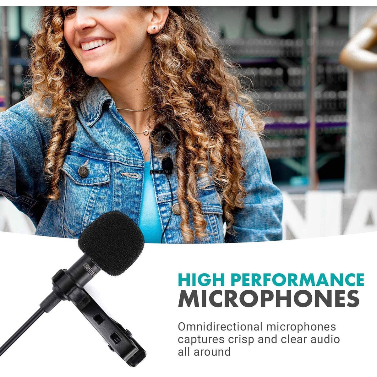 Movo Photo EDGE-DI-DUO Dual Digital Wireless Microphone System with 2x Omnidirectional Lavalier Microphones for Apple iPhones