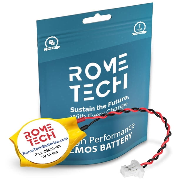 Rome Tech CR2032 CMOS Batería para HP ProBook 640 / HP ProBook 645 G1 / HP ProBook 645 G2 / Dell Vostro 5320 - Batería de respaldo para computadora portátil BIOS RTC 3V CR 2032 con conector largo de c