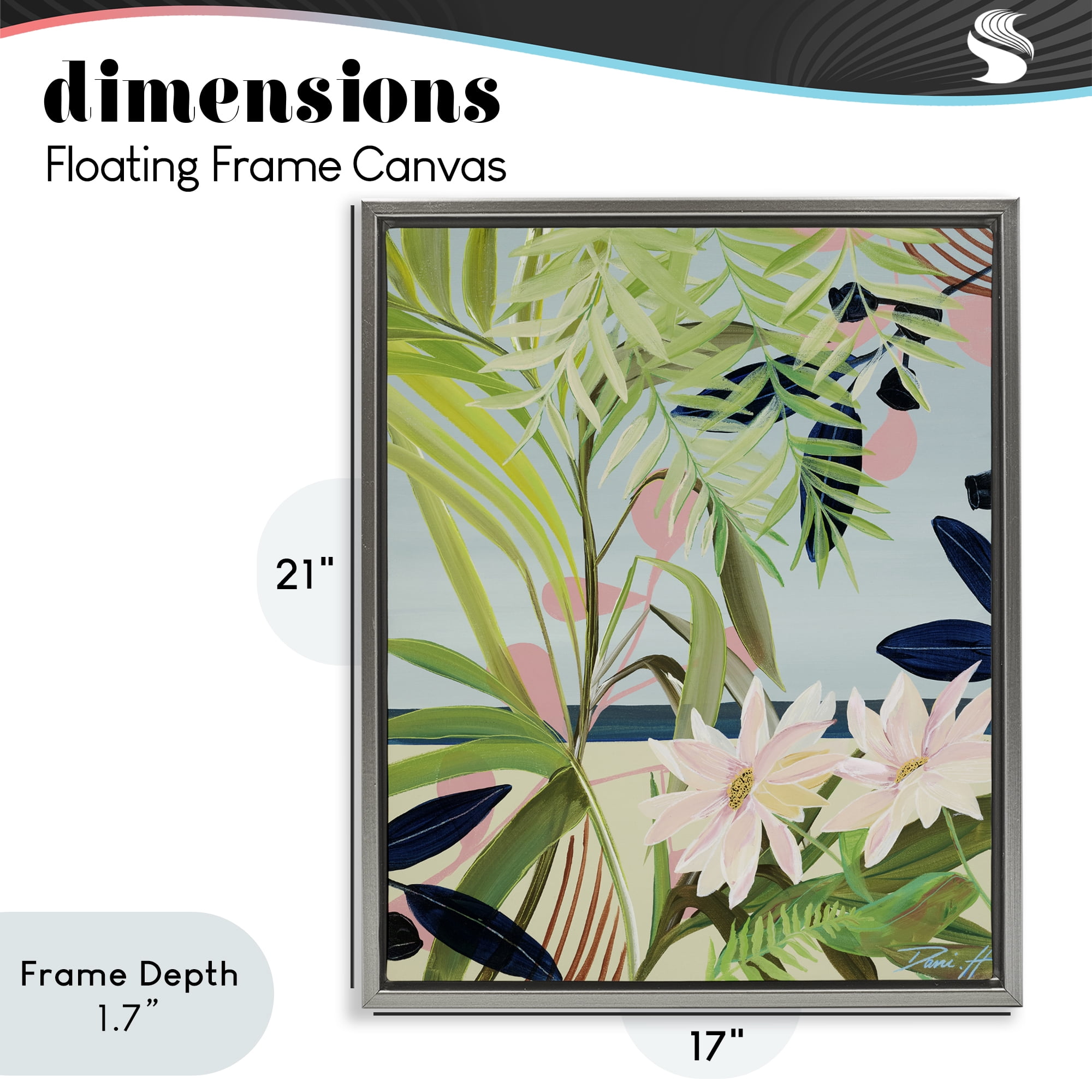Stupell Industries Discovery of Lush Plants Gray Framed Floater Canvas Wall Art, design by Dani Heyward