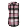 thumbnail image 5 of DxhmoneyHX Plaid Vest for Girls Sleeveless Curved Hems Long Cardigan Coat Casual Lapel Waistcoat Outwear Comfy Button Down Shirt Jacket with Pockets 5-15 Years, 5 of 9
