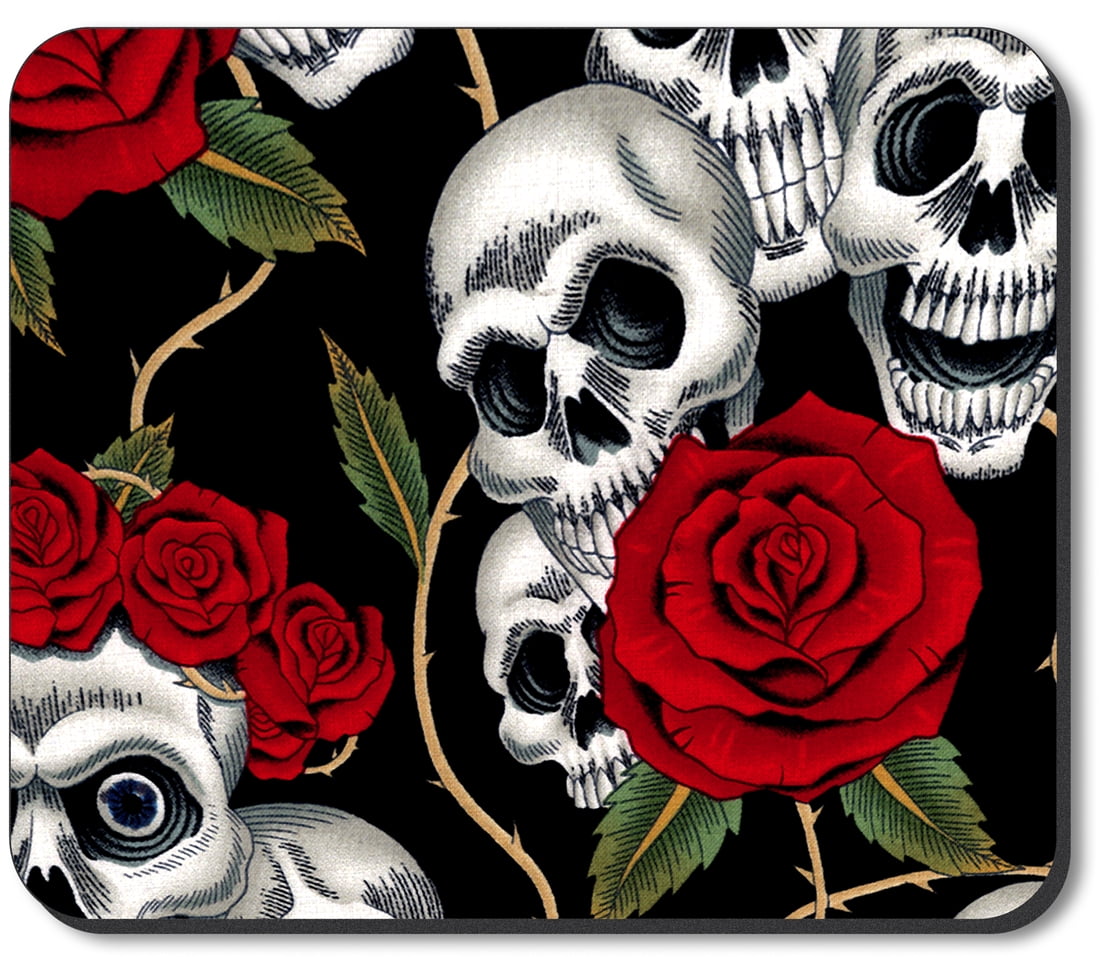 Art Plates Mouse Pad - Skull & Roses - Walmart.com