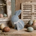 thumbnail image 6 of Easter Flocked Bunny Figurine with Bow, Realistic Fuzzy Rabbit Statue, Adorable Easter Bunny Decor Home Tabletop Decor, Soft Easter Decor for Cozy Farmhouse Mantel and Shelf Display, 7*8.6in, Blue, 6 of 8