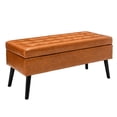 thumbnail image 4 of Beige Tufted Bedroom Bench / Can Be an Entryway Bench / Safety Hinge for Lid, 4 of 6