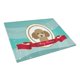 thumbnail image 1 of Caroline's Treasures BB1566LCB - Tabla de cortar de vidrio de feliz Navidad con caniche marrón chocolate, grande, multicolor Caroline's Treasures BB1566LCB, 1 of 1