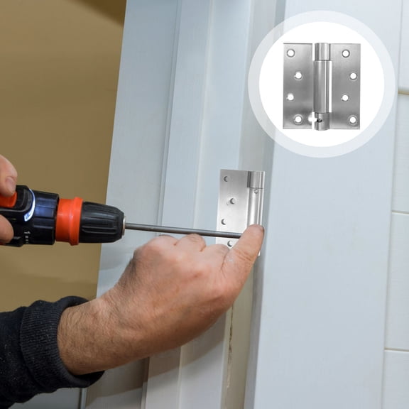 Healifty Heavy Duty 201 Stainless Steel Self-Closing Hinges Silent for Doors 2Pcs