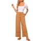 thumbnail image 2 of Pantalones de Pierna Ancha de Mujer INSPIRE CHIC con Cintura Elástica y Cordón Boho Palazzo con Bolsillos XS Naranja Polvoriento, 2 of 6