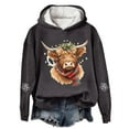 thumbnail image 1 of Chandail à Capuche Imprimé Vache Western Festif pour Femmes Thème Vacances Graphique, 1 of 3