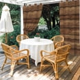 thumbnail image 4 of Outdoor Curtains for Patio Waterproof, Vintage Wood Grain Outdoor Privacy Panels Grommet, Country Wooden Board Brown Blackout Outside Curtains for Porch/Cabana/Pergola/Gazebo 54"x95", 2 Panels, 4 of 8
