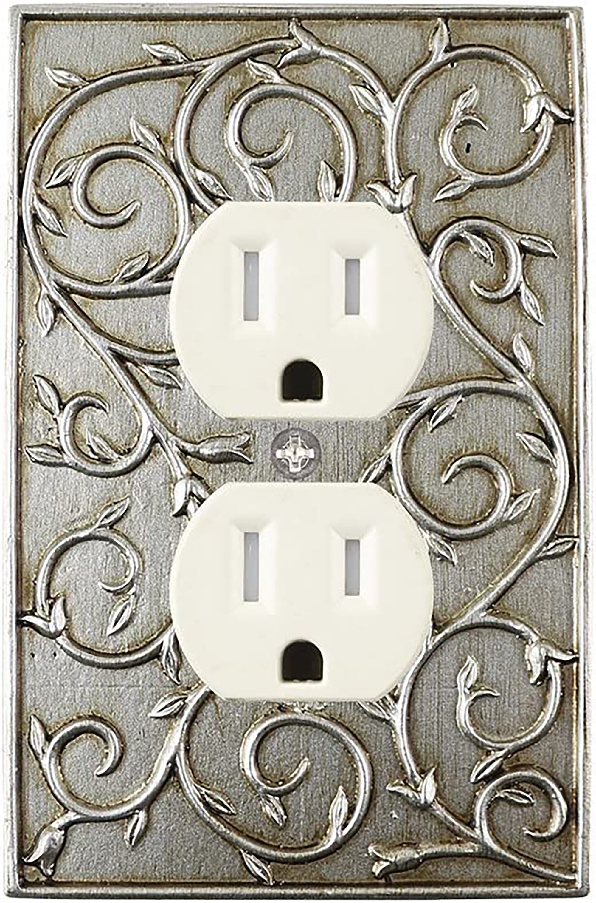 Meriville French Scroll Electrical Outlet Wall Plate Cover, Hand
