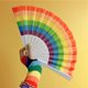 thumbnail image 3 of Rainbow Fan, 6 Pcs Dance Decoration Hand Fan Summer Rainbow Fan Decorations Folding Fan, 3 of 5