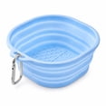 thumbnail image 2 of Aoznliie Travel Dog Bowls, Lightweight Collapsible Silicone Dog Bowl for Camping, 5.1x5.1x0.5 inch Portable Dog Water Bowl for Walking Travel, Blue, 2 of 6