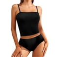 thumbnail image 1 of Traje de baño de bikini sin espalda flaco sexy de color sólido dividido de verano para mujer Fridja nalpqowj61521, 1 of 5