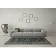 thumbnail image 3 of Ahgly Company Indoor Square Persian Light Blue Traditional Area Rugs, 4' Square, 3 of 4