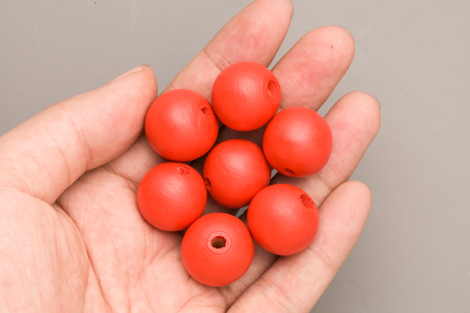 Red Wood Beads Round 20mm Sold Per Pkg Of 30 Beads