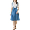 thumbnail image 2 of INSPIRE CHICWomen's Cute Suspender Skirt High Waist Overall Corset Skater Short Mini Skirt M Lake Blue, 2 of 6