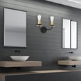thumbnail image 4 of F28002-23-Sunset Lighting-Onyx - 2 Light Bath Vanity   Matte Black/Brushed Satin Gold Finish, 4 of 4