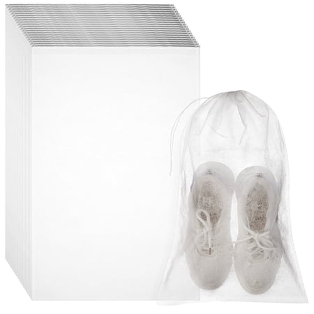 OUNONA Semitransparent Non-Woven Shoe Organizer Bags for Travel and Home Storage 100Pcs