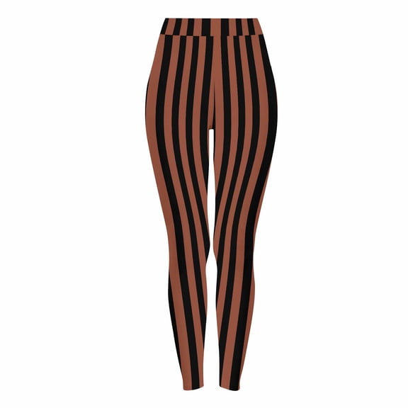 Dursoulink Halloween Leggings for Girls Striped Print High Waist Stretchy Soft Tights Kids Pants for School Daily Wear with Soft Polyester Fabric
