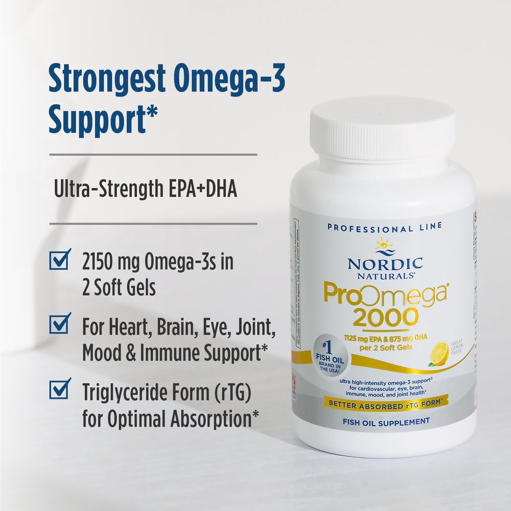 Nordic Naturals ProOmega Softgels, 2150 Mg, EPA & DHA, Fish Oil, 120 Ct